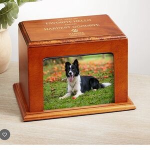 Favorite Hello, Hardest Goodbye Wood Frame Pet Cremation Urn